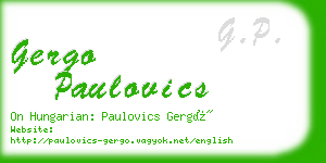 gergo paulovics business card
